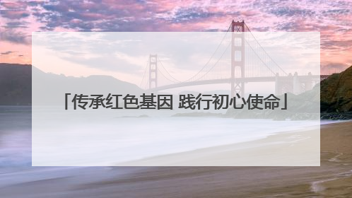 传承红色基因 践行初心使命