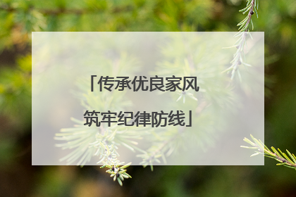 传承优良家风 筑牢纪律防线