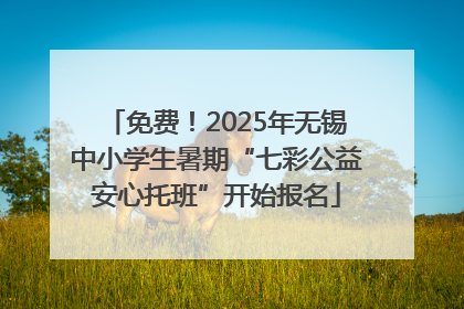 免费！2025年无锡中小学生暑期“七彩公益安心托班”开始报名