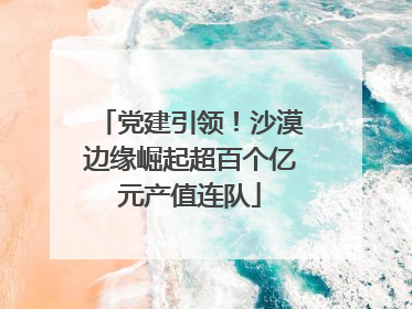 党建引领！沙漠边缘崛起超百个亿元产值连队