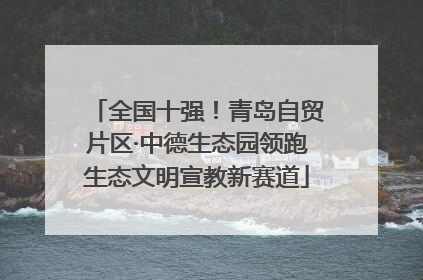 全国十强！青岛自贸片区·中德生态园领跑生态文明宣教新赛道