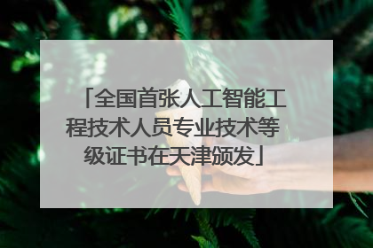 全国首张人工智能工程技术人员专业技术等级证书在天津颁发
