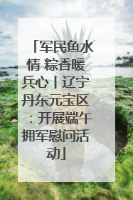 军民鱼水情 粽香暖兵心丨辽宁丹东元宝区：开展端午拥军慰问活动