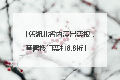 凭湖北省内演出票根，黄鹤楼门票打8.8折
