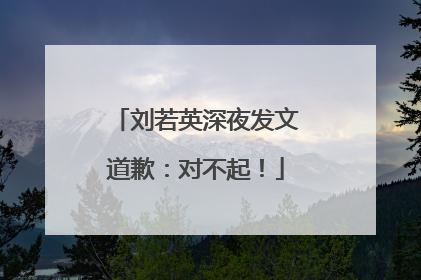 刘若英深夜发文道歉：对不起！