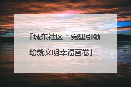 城东社区：党建引领绘就文明幸福画卷
