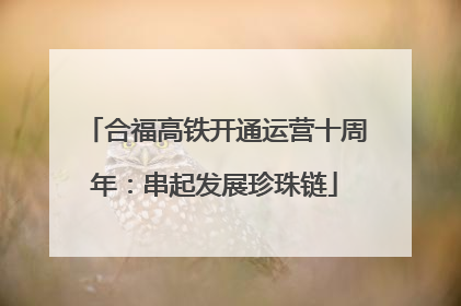 合福高铁开通运营十周年：串起发展珍珠链