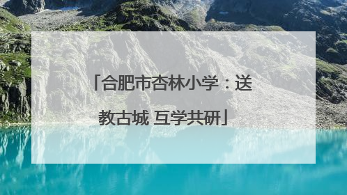 合肥市杏林小学：送教古城 互学共研