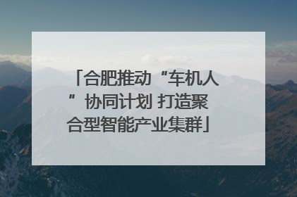 合肥推动“车机人”协同计划 打造聚合型智能产业集群