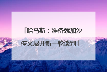 哈马斯：准备就加沙停火展开新一轮谈判