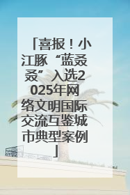 喜报！小江豚“蓝叒叒”入选2025年网络文明国际交流互鉴城市典型案例