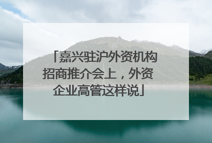 嘉兴驻沪外资机构招商推介会上，外资企业高管这样说