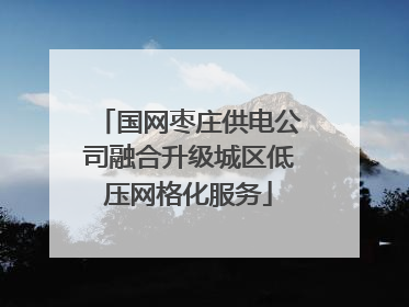 国网枣庄供电公司融合升级城区低压网格化服务