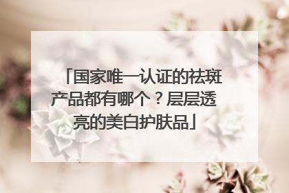 国家唯一认证的祛斑产品都有哪个？层层透亮的美白护肤品