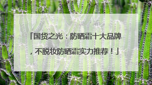 国货之光：防晒霜十大品牌，不脱妆防晒霜实力推荐！