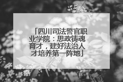 四川司法警官职业学院：思政铸魂育才，建好法治人才培养第一阵地