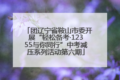 团辽宁省鞍山市委开展“轻松备考·12355与你同行”中考减压系列活动第六期