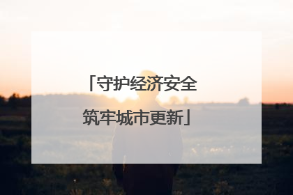 守护经济安全 筑牢城市更新