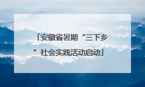 安徽省暑期“三下乡”社会实践活动启动