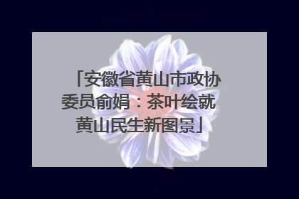 安徽省黄山市政协委员俞娟：茶叶绘就黄山民生新图景