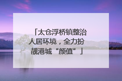 太仓浮桥镇整治人居环境，全力扮靓港城“颜值”