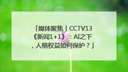 媒体聚焦丨CCTV13《新闻1+1》：AI之下，人格权益如何保护？