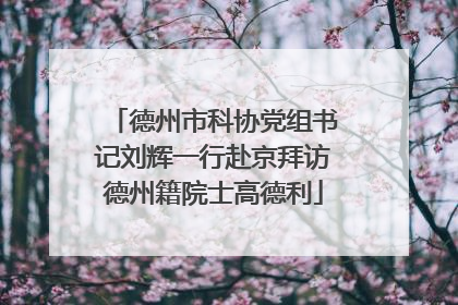 德州市科协党组书记刘辉一行赴京拜访德州籍院士高德利