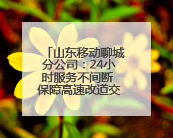 山东移动聊城分公司：24小时服务不间断 保障高速改道交通安全
