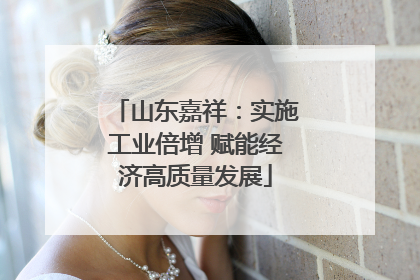 山东嘉祥：实施工业倍增 赋能经济高质量发展