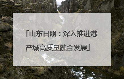 山东日照：深入推进港产城高质量融合发展