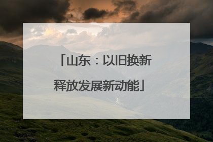 山东：以旧换新释放发展新动能