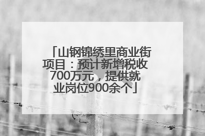 山钢锦绣里商业街项目：预计新增税收700万元，提供就业岗位900余个