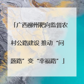 广西柳州靶向监督农村公路建设 推动“问题路”变“幸福路”