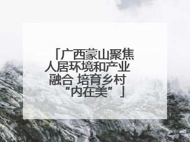 广西蒙山聚焦人居环境和产业融合 培育乡村“内在美”