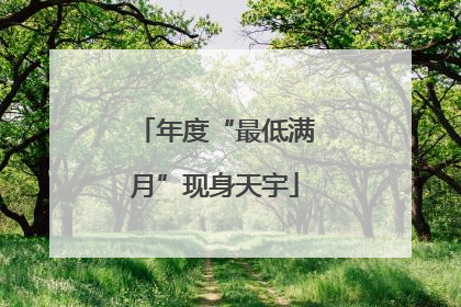 年度“最低满月”现身天宇