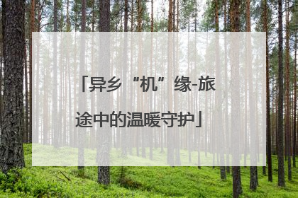 异乡“机”缘-旅途中的温暖守护