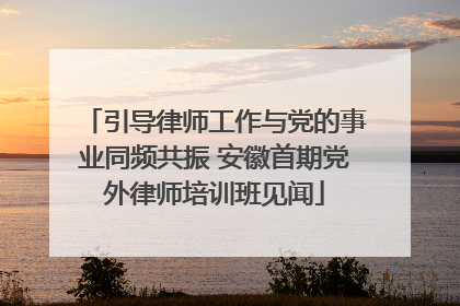 引导律师工作与党的事业同频共振 安徽首期党外律师培训班见闻