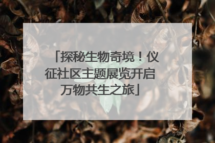 探秘生物奇境！仪征社区主题展览开启万物共生之旅