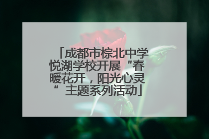 成都市棕北中学悦湖学校开展“春暖花开，阳光心灵”主题系列活动