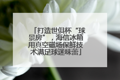 打造世俱杯“球景房”，海信冰箱用真空磁场保鲜技术满足球迷味蕾