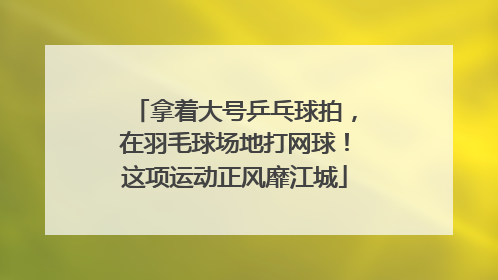 拿着大号乒乓球拍，在羽毛球场地打网球！这项运动正风靡江城