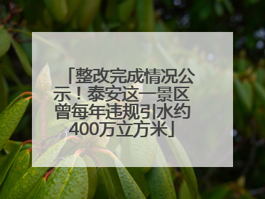 整改完成情况公示！泰安这一景区曾每年违规引水约400万立方米