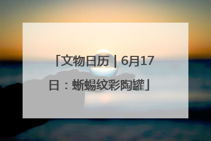 文物日历｜6月17日：蜥蜴纹彩陶罐