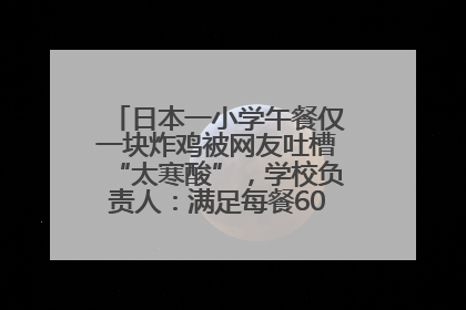日本一小学午餐仅一块炸鸡被网友吐槽“太寒酸”，学校负责人：满足每餐600千卡的标准