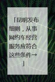 昆明发布细则，从事网约车经营服务应符合这些条件→