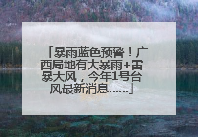 暴雨蓝色预警！广西局地有大暴雨+雷暴大风，今年1号台风最新消息……
