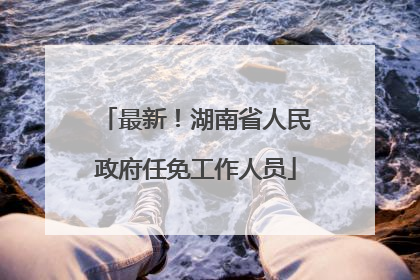 最新！湖南省人民政府任免工作人员