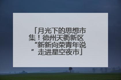 月光下的思想市集！德州天衢新区“新新向荣青年说”走进星空夜市