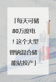 每天可储80万度电！这个大型锂钠混合储能站投产