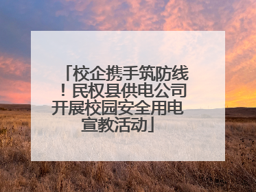 校企携手筑防线！民权县供电公司开展校园安全用电宣教活动